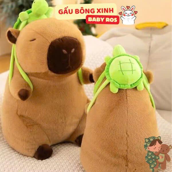 Chuột Lang Nước Nâu Capybara Đeo Cặp To Khổng Lồ - Quà tặng trẻ em, sinh nhật, người yêu - Gấu Bông Xinh Ros