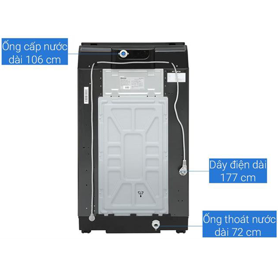 Máy Giặt Cửa Trên Hisense Inverter 10.5kg WT105F50 - Giặt AI | Mềm Vải | Sạch Sâu - BH 3 năm | Miễn Phí Giao Hàng