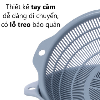 Bộ chậu rổ tròn Hokori 6 món nhựa bền an toàn thực phẩm thoát nước nhanh ráo sạch dễ vệ sinh - (2375+2376+2377)