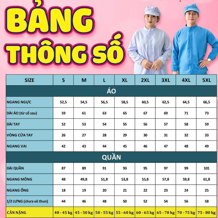 Bộ Quần Áo Phòng Sạch Chống Tĩnh Điện Màu Xanh, Trắng Nam Nữ, Bộ Bảo Hộ Có Nón Dùng Cho Điện Tử, Phòng Lab