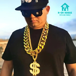 Dây Chuyền Vàng Cở Lớn - Trọn Bộ Phụ Kiện Hóa Trang Hiphop, Dây Chuyền Xích Lớn Màu Vàng Khổng Lồ