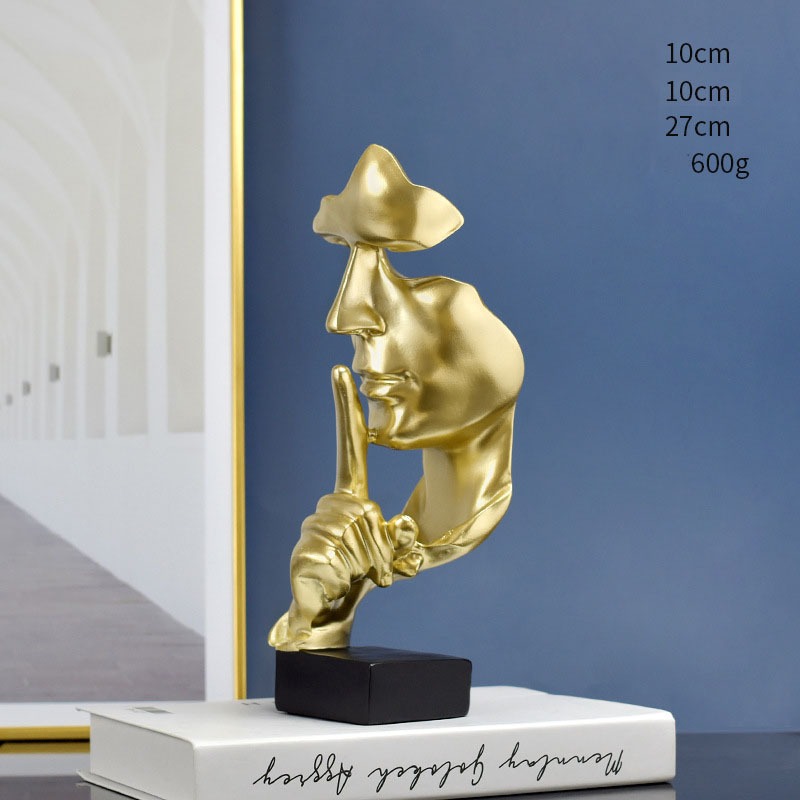 Tượng im lặng là vàng để bàn decor nhà cửa