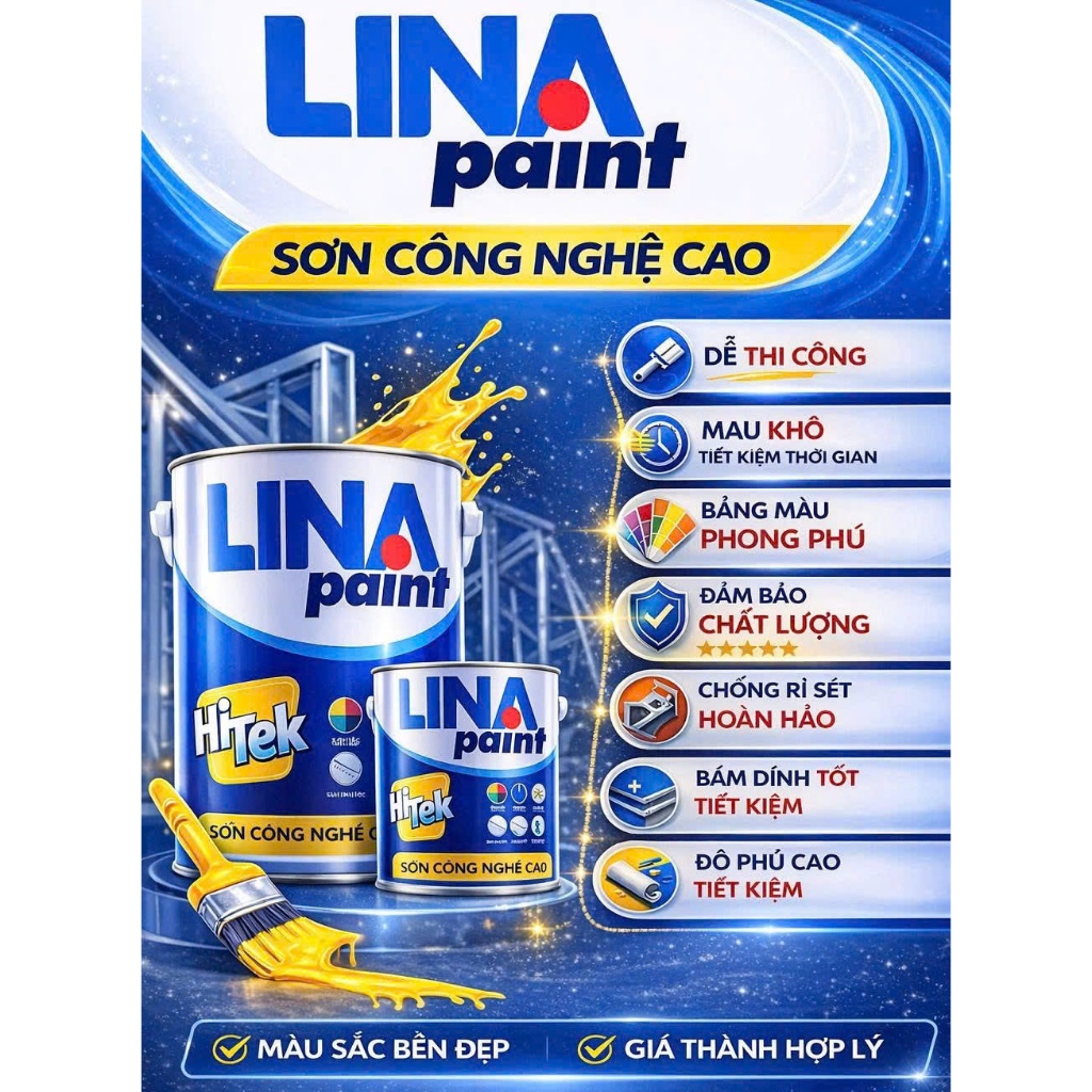 Sơn Lót Chống Rỉ Đỏ 911 Lina - Sơn Lót Chống Rỉ Xám 902 Lina ( Lon 5Kg )