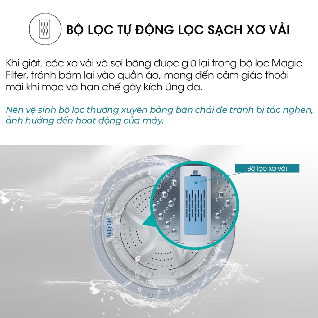 Máy Giặt Hisense Cửa Trên 8kg WTZQ8012UT -  Tiết Kiệm | Sạch Sâu | Bộ Lọc Đôi - Bảo Hành 2 Năm - Miễn Phí Giao Hàng