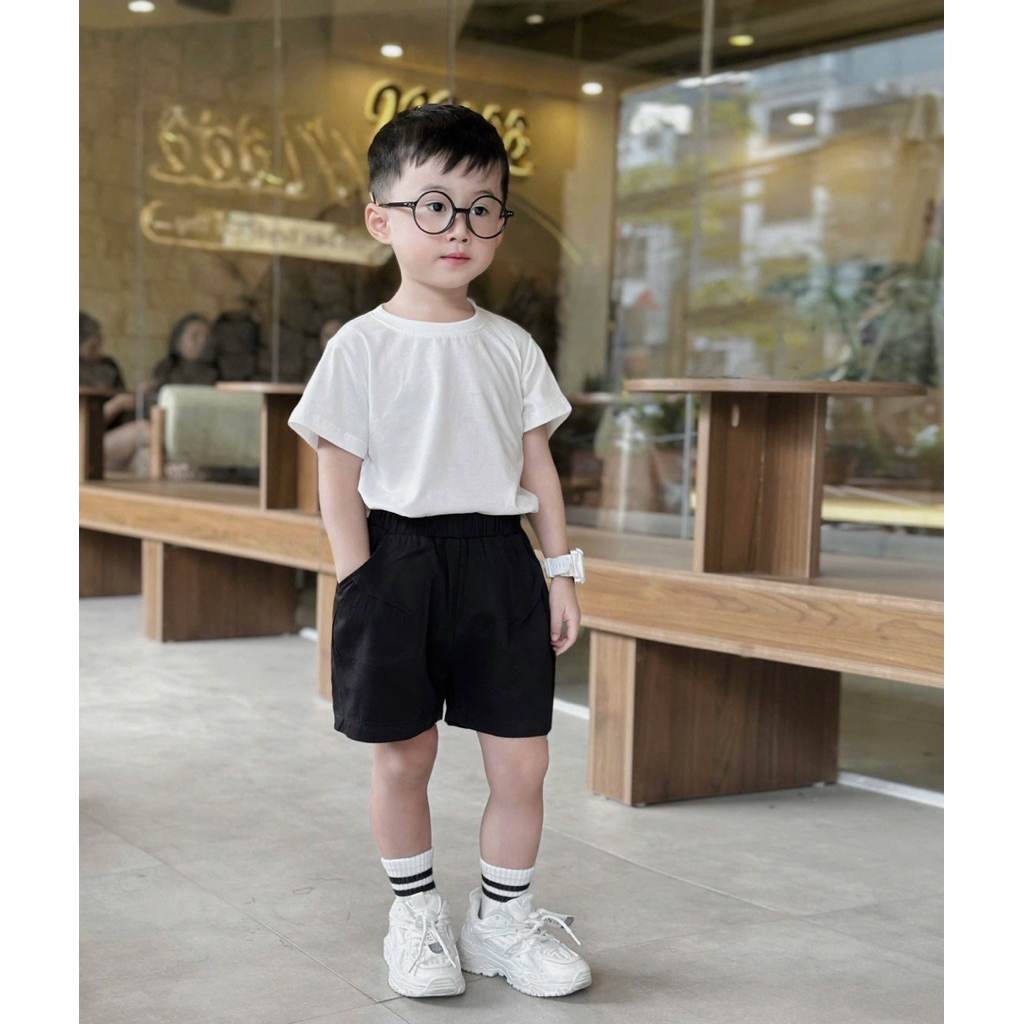 Quần short kaki Beermi chất liệu mềm mại kiểu dáng Basic dễ dàng phối đồ cho bé 9-24kg
