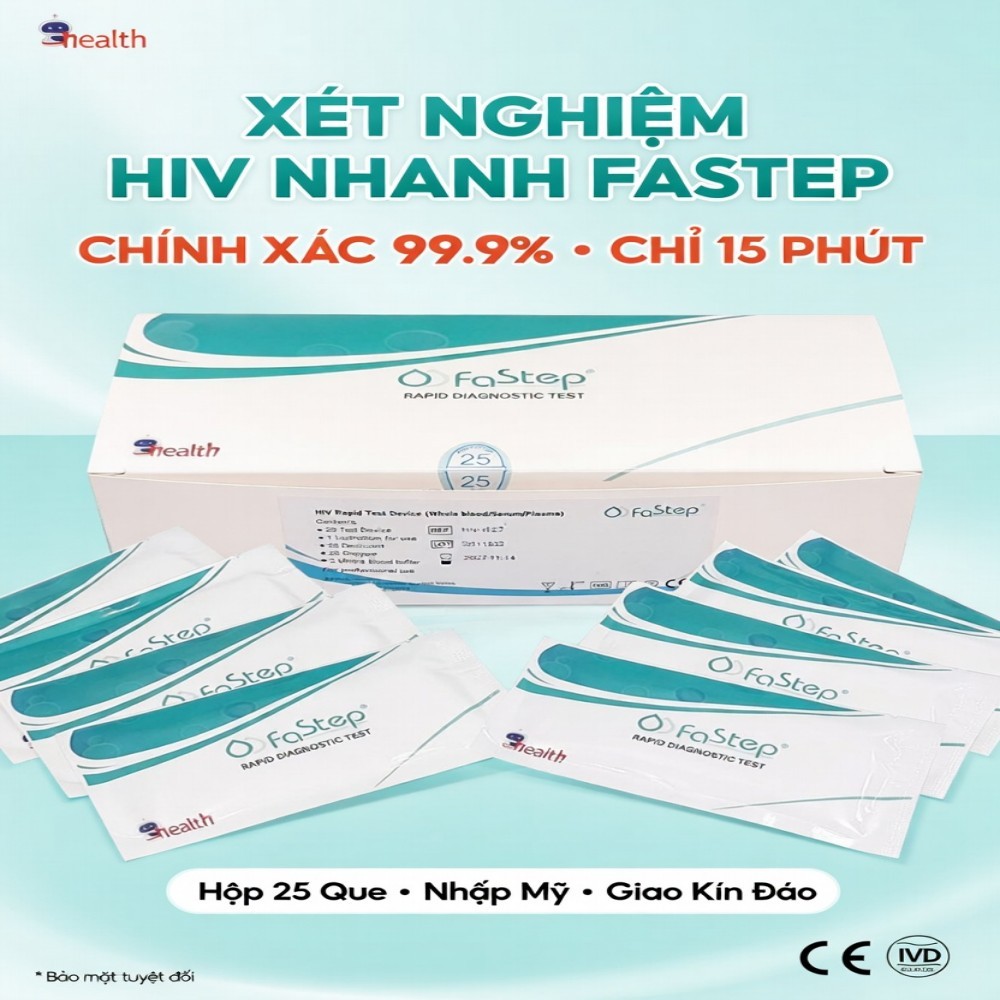 Que Thử HIV FaStep&MaiWieel Mỹ Tại Nhà 15 Phút Chính Xác 99.9% Giao Kín Đáo Che Tên