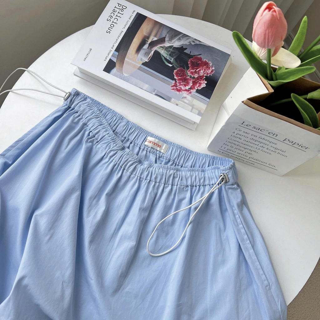 Chân váy thô Suzy Skirt cạp chun dành cho mẹ bầu và sau sinh chất liệu vải thô lụa mềm, thoáng mát thiết kế BY L'AMME