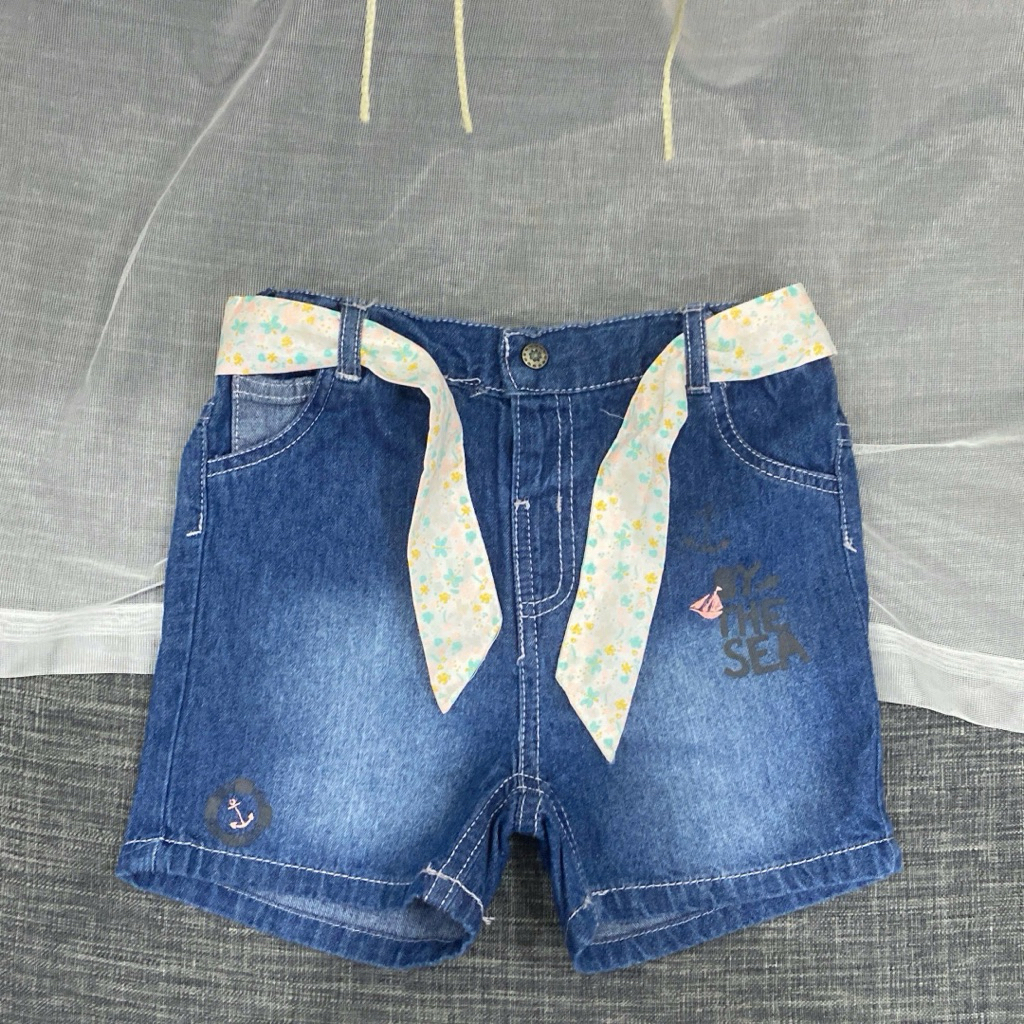 Quần jean bé gái xuất dư C6824 kèm đai, chất mềm co giãn, mặc siêu thoải mái size 18M-5Y (8-16kg)