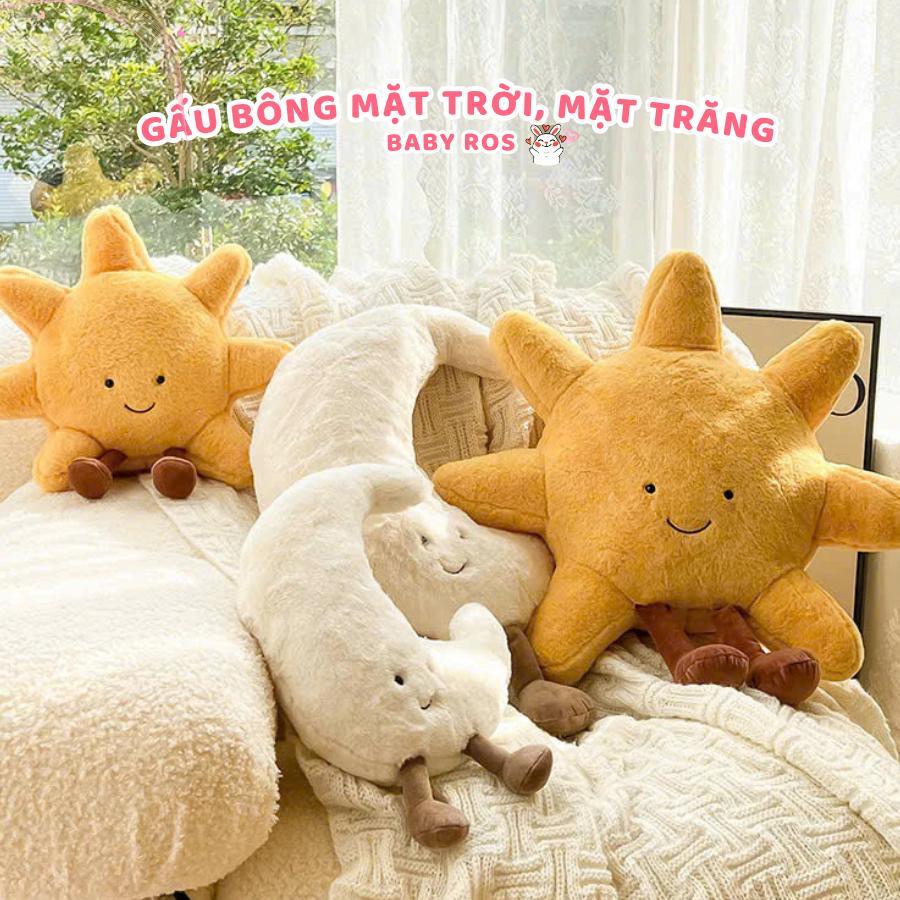 Gấu Bông Mặt Trời, Gấu Bông Mặt Trăng Cao Cấp, làm quà tặng ý nghĩa. Quà tặng sinh nhật Baby Ros