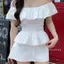 Set kiểu nữ trễ vai BORA viền ren phối nhún tôn eo kèm chân váy form A dáng ngắn basic SAT415