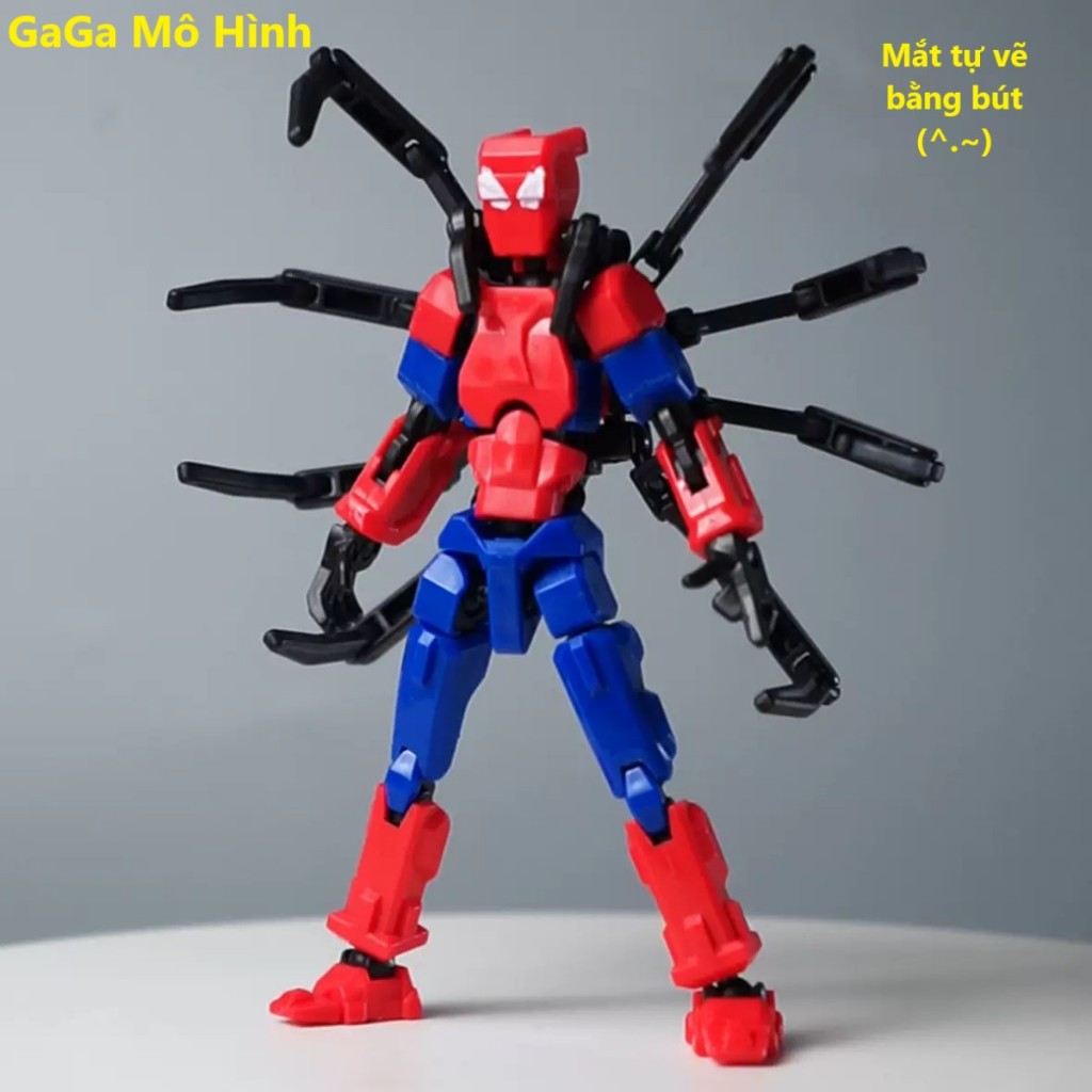 Mô hình lắp ráp người nhện spider, robot dummy 13 bóng đêm kèm phụ kiện, khớp cử động linh hoạt -GaGaMoHinh