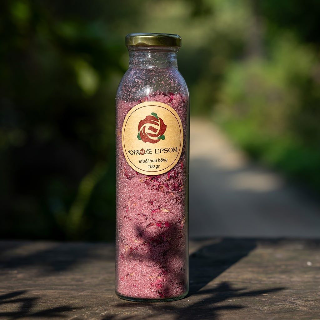Muối tắm hoa hồng Karose Epsom 100g
