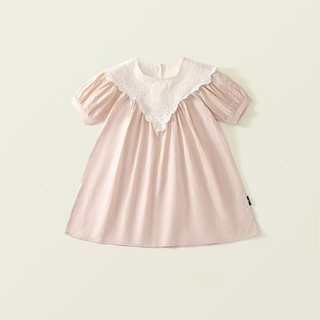 Váy Cho Bé Gái, Váy Thiết Kế Tay Bồng Phối Cổ Ren Chất Liệu Cotton Mềm Mại Phong Cách Tiểu Thư