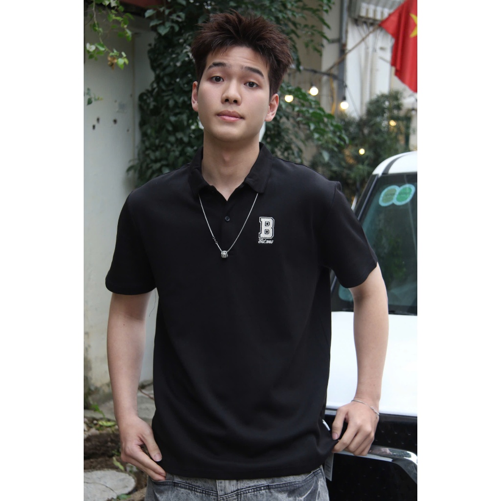 Áo Polo BOO Có Cổ Dáng Regular Thêu Logo B Nổi Bật Chất Liệu Interlock 2 Da