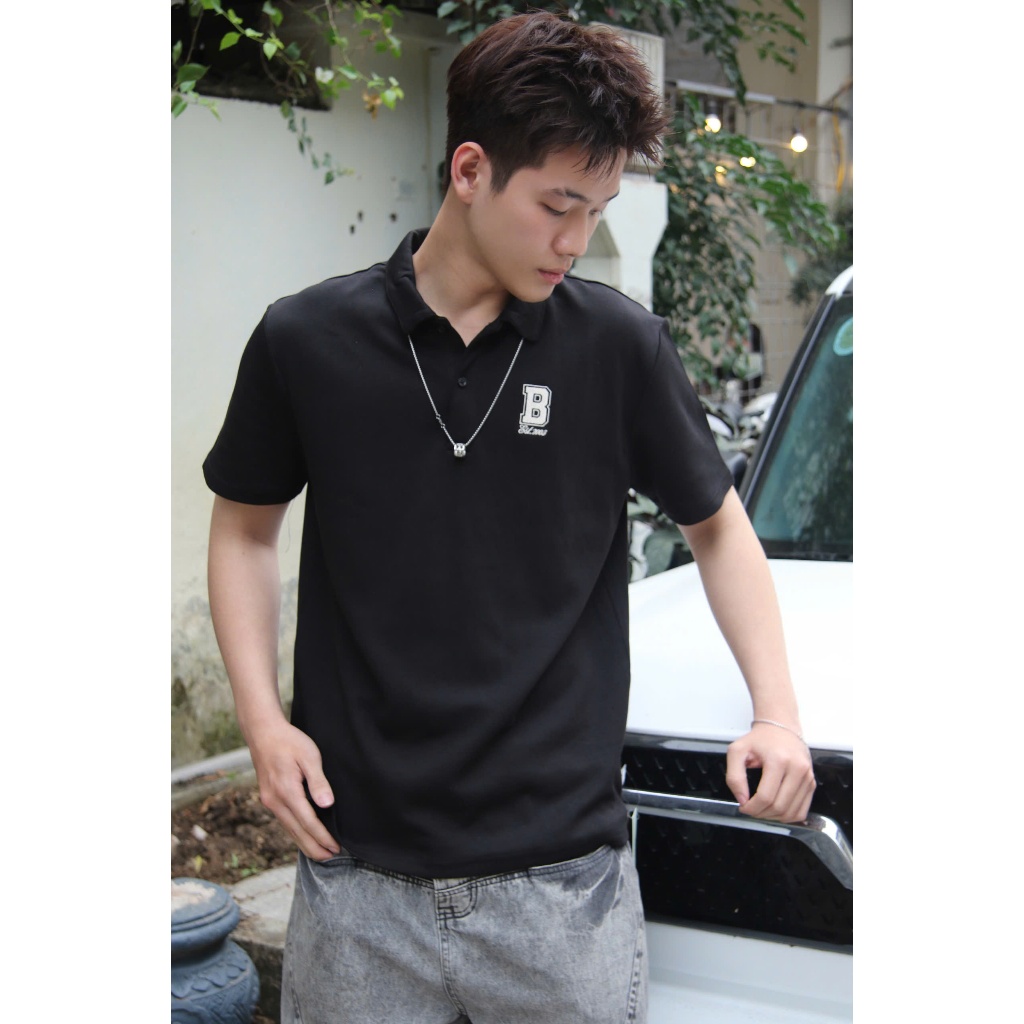 Áo Polo BOO Có Cổ Dáng Regular Thêu Logo B Nổi Bật Chất Liệu Interlock 2 Da
