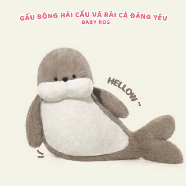 Gấu Bông Hải Cẩu & Rái Cá Nhồi Bông Đáng Yêu, Thú Nhồi Bông Rái Cá size lớn, Quà Tặng dễ thương Baby Ros