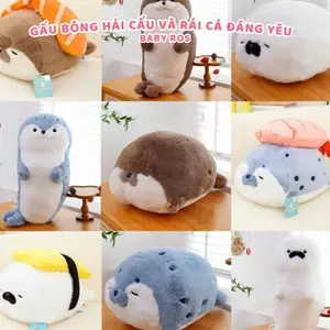 Gấu Bông Hải Cẩu & Rái Cá Nhồi Bông Đáng Yêu, Thú Nhồi Bông Rái Cá size lớn, Quà Tặng dễ thương Baby Ros