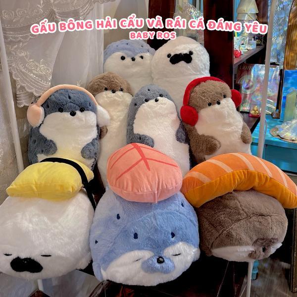 Gấu Bông Hải Cẩu & Rái Cá Nhồi Bông Đáng Yêu, Thú Nhồi Bông Rái Cá size lớn, Quà Tặng dễ thương Baby Ros