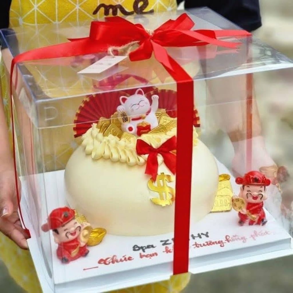 Combo 10 Hộp Mica Đựng Bánh Kem, Bánh Sinh Nhật, Set Bánh Lạnh, Bánh Ngọt - Hộp 3 Chi Tiết [Size 15 x 15 x cao 15 cm]