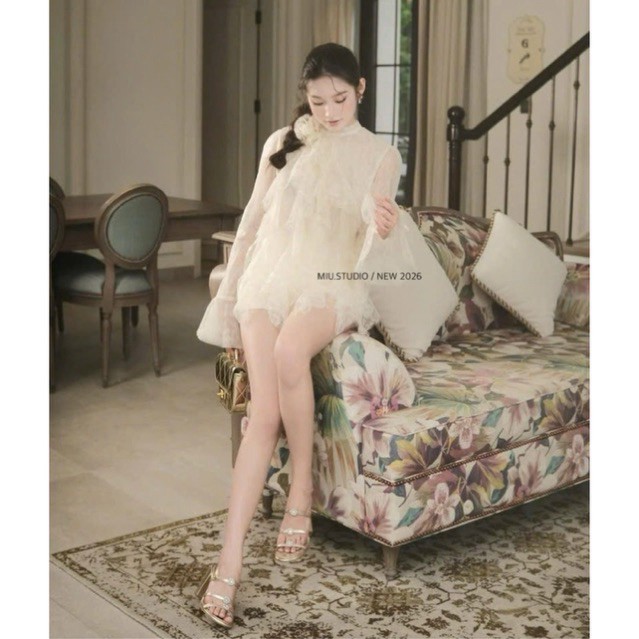 “Julia Set” Set Áo ren hoa thiết kế nhún bèo tiểu thư dài tay kèm quần short ngắn style dịu dàng sang chảnh