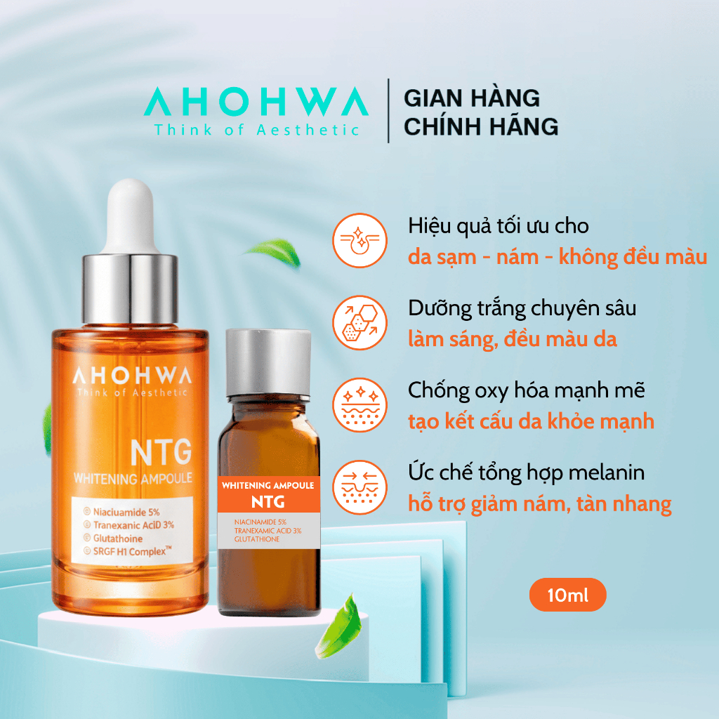 [CHÍNH HÃNG] Serum Tinh Chất Dưỡng Trắng Da AHOHWA Whitening Ampoule NTG