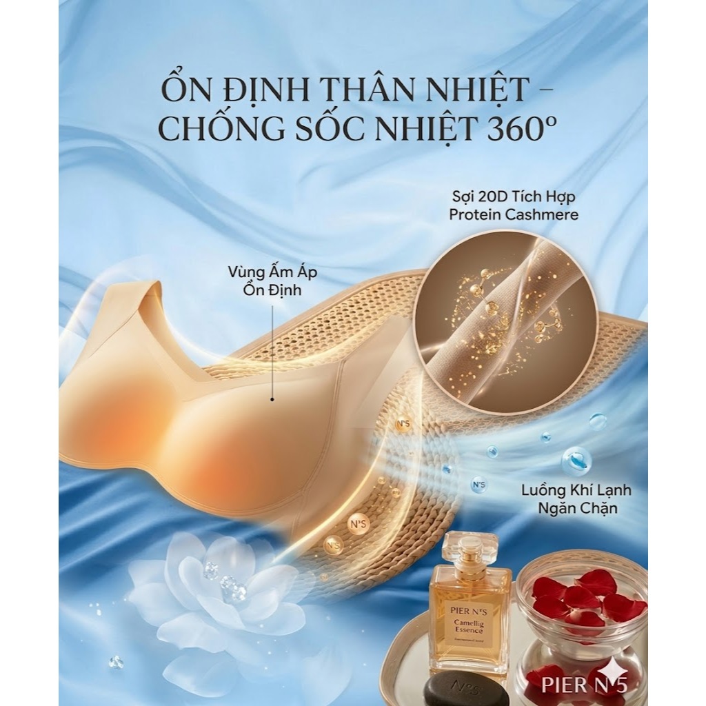 Áo Mặc Trong Kèm Bra Santony 5531 & 5532 - Ôm Body Tự Nhiên, Tỏa Hương Hoa Trà PIER N°5