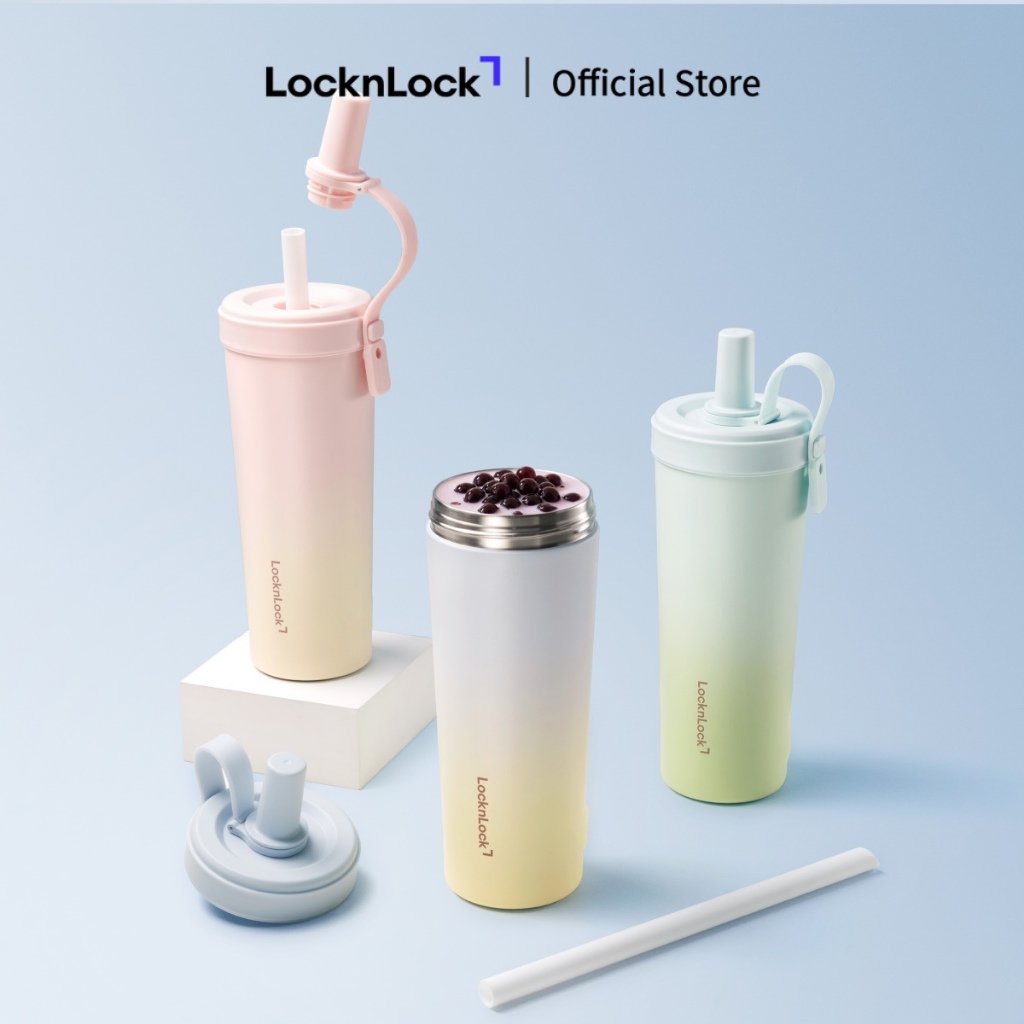 Bình giữ nhiệt phủ sứ LocknLock Ceramic Milk Tea Tumbler LHC4369 kèm ống hút trân châu dung tích 720ml - 3 Màu | BigBuy360 - bigbuy360.vn