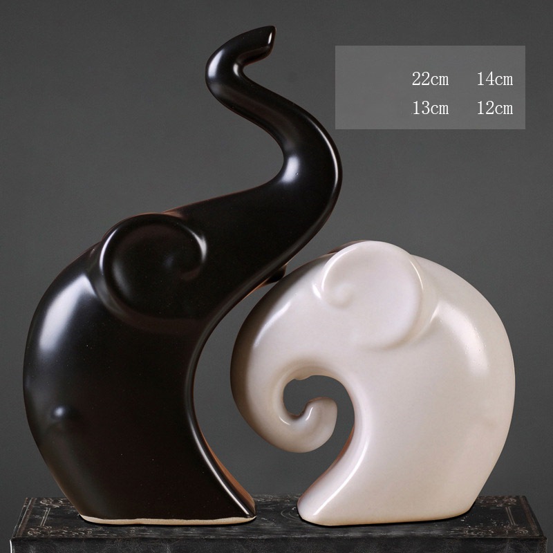Bộ tượng các mẫu sứ ĐEN TRẮNG trang trí nhà cửa, văn phòng