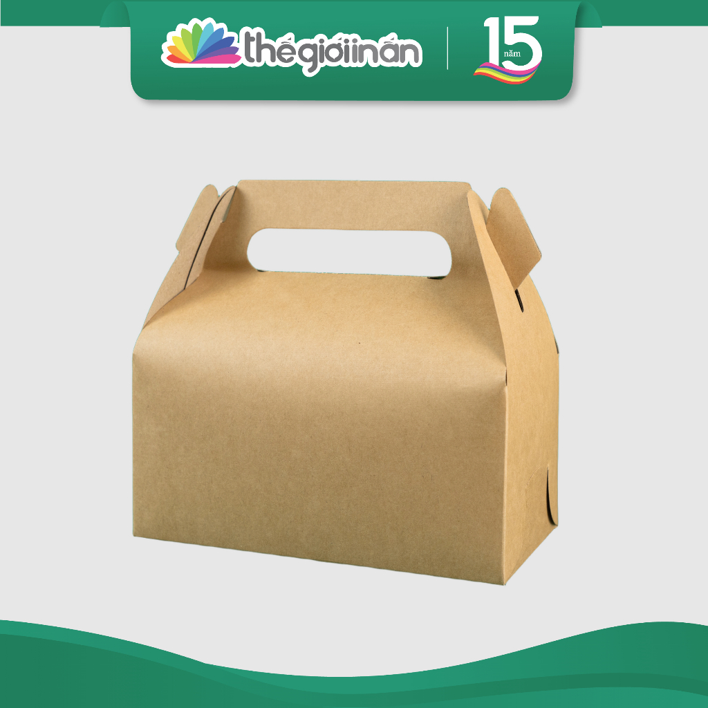 [Combo 10] Hộp Giấy Kraft Có Quai Xách (10X20X10CM), Dáng Gài, Dày Dặn Đựng Bánh Kẹo, Đồ Ăn Cho Các Hàng Quán