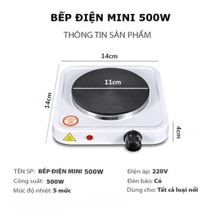 Bếp Điện Mini 500W Đa Năng Hồng Ngoại Để Bàn – Nấu Nhanh, Tiết Kiệm Điện, Giữ Ấm, Pha Trà Cà Phê
