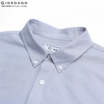 GIORDANO Áo Sơ Mi Dài Tay Nam Thêu Logo Sư Tử Cotton Oxford Lion Shirt 01046083 — ảnh 5