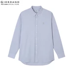 GIORDANO Áo Sơ Mi Dài Tay Nam Thêu Logo Sư Tử Cotton Oxford Lion Shirt 01046083 — ảnh 3