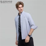 GIORDANO Áo Sơ Mi Dài Tay Nam Thêu Logo Sư Tử Cotton Oxford Lion Shirt 01046083 — ảnh 2