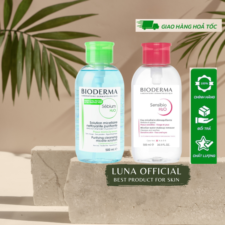 Nước Tẩy Trang Bioderma Crealine H2O Solution Micellaire Nắp Nhấn 500ml
