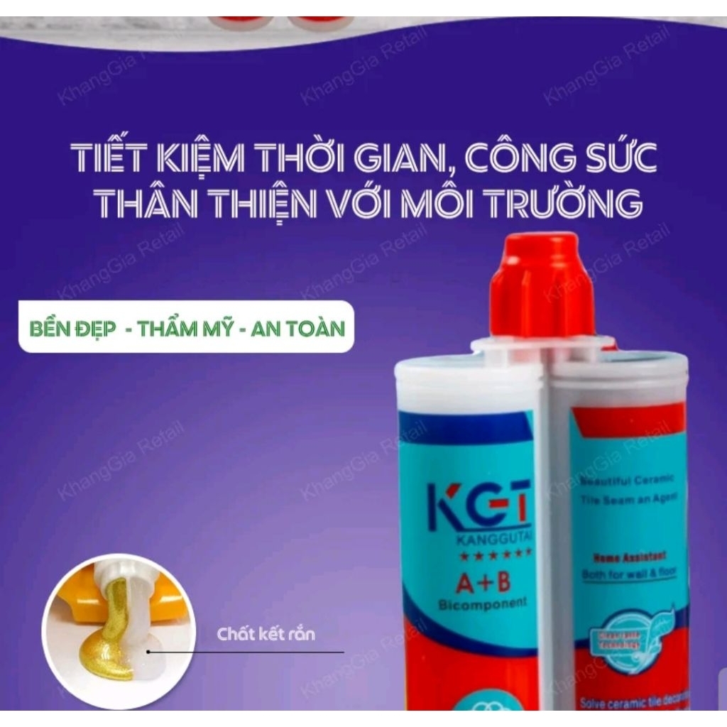 Keo Chà Ron Gạch Epoxy KGT 400ml - Combo 10 Chai Tặng 1 Chai Cùng Loại, 18 Màu Sắc Tự Chọn, Chống Thấm, Chống Ố Vàng
