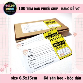 100 Tem Dán Ghi Đơn Hàng - Hàng Dễ Vỡ