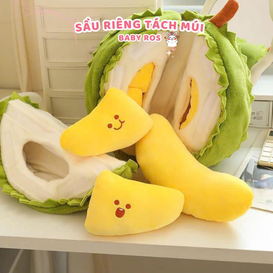 Gấu Bông Sầu Riêng Tách Múi Siêu Hot Nhồi Bông Quả Sầu Riêng Đồ Chơi Có Thể Tách Múi Quà Tặng Cho Bé Baby Ros