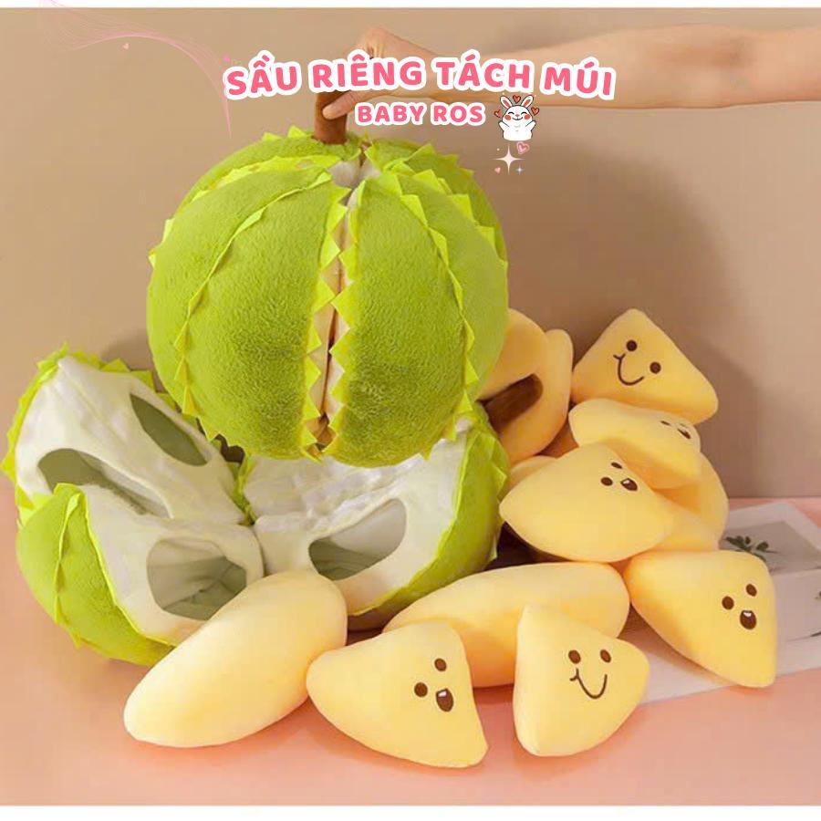 Gấu Bông Sầu Riêng Tách Múi Siêu Hot Nhồi Bông Quả Sầu Riêng Đồ Chơi Có Thể Tách Múi Quà Tặng Cho Bé Baby Ros