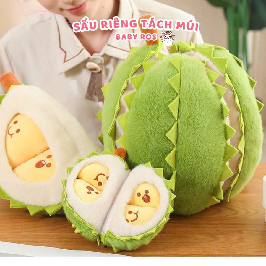 Gấu Bông Sầu Riêng Tách Múi Siêu Hot Nhồi Bông Quả Sầu Riêng Đồ Chơi Có Thể Tách Múi Quà Tặng Cho Bé Baby Ros
