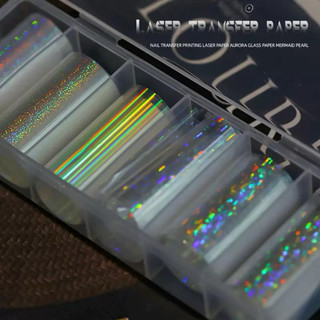 Foi dán móng trong suốt hologram mẫu mới - hộp 6 cuộn