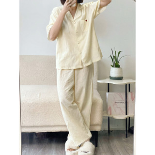 𝗛𝗮̀𝗻𝗴 𝗰𝗵𝗶́𝗻𝗵 𝗵𝗮̃𝗻𝗴 Set bộ đồ ngủ nữ mặc nhà Sammie cotton đũi dệt mềm O.N WORKSHOP
