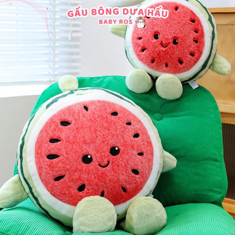Gấu bông quả dưa hấu cao cấp. Trái dưa hấu nhồi bông làm quà tặng đáng yêu. Quà tặng em bé Baby Ros