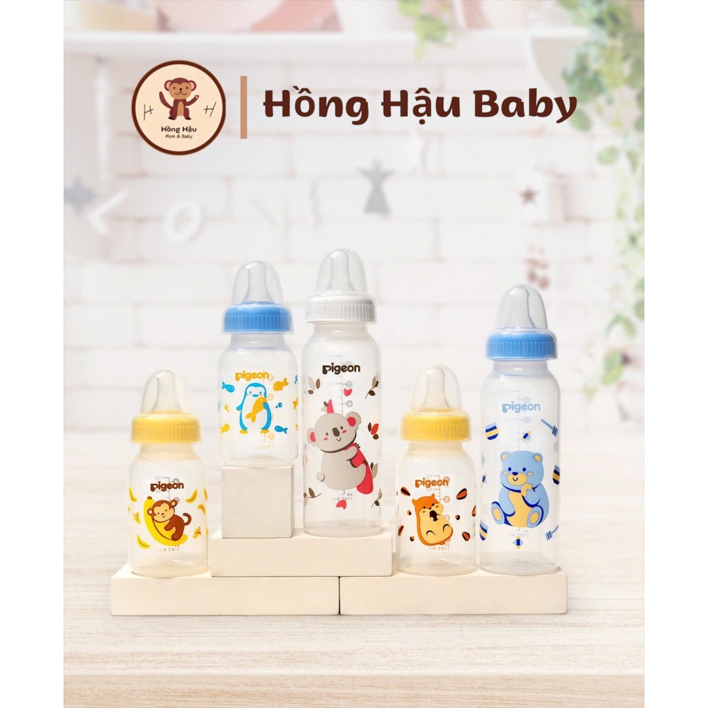 Bình sữa Pigeon 150ml / 250ml Streamline Chính Hãng Bình sữa Nhựa PP Cao cấp Pigeon cổ hẹp
