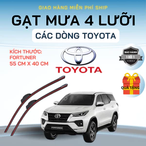 Gạt Mưa Ô Tô TOYOTA FORTUNER, VIOS, INNOVA, HILUX, ALTIS, CAMRY, YARIS, RAIZE.. Silicon 4 Lưỡi.4L