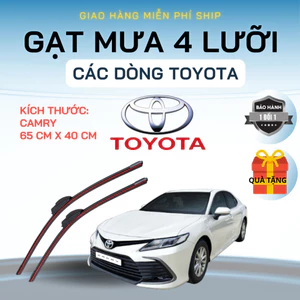 Gạt Mưa Ô Tô TOYOTA CAMRY, VIOS, INNOVA, FORTUNER, HILUX, ALTIS, YARIS, RAIZE.. Silicon 4 Lưỡi. TY4L