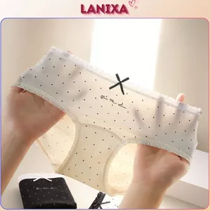 Quần lót nữ cotton kháng khuẩn họa tiết chấm bi ngọt ngào cạp trung tôn dáng ôm mông LANIXA L5114