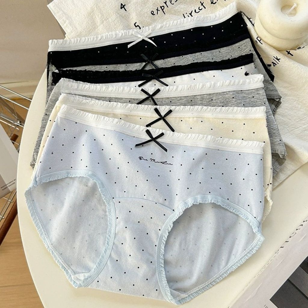 Quần lót nữ cotton kháng khuẩn thoáng khí co giãn tốt họa tiết chấm bi dễ thương cute LANIXA L5114