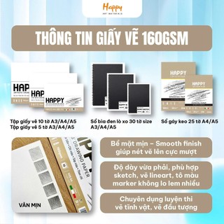 [Hỏa tốc HCM] Giấy vẽ mỹ thuật luyện thi Happy 160gsm/220gsm