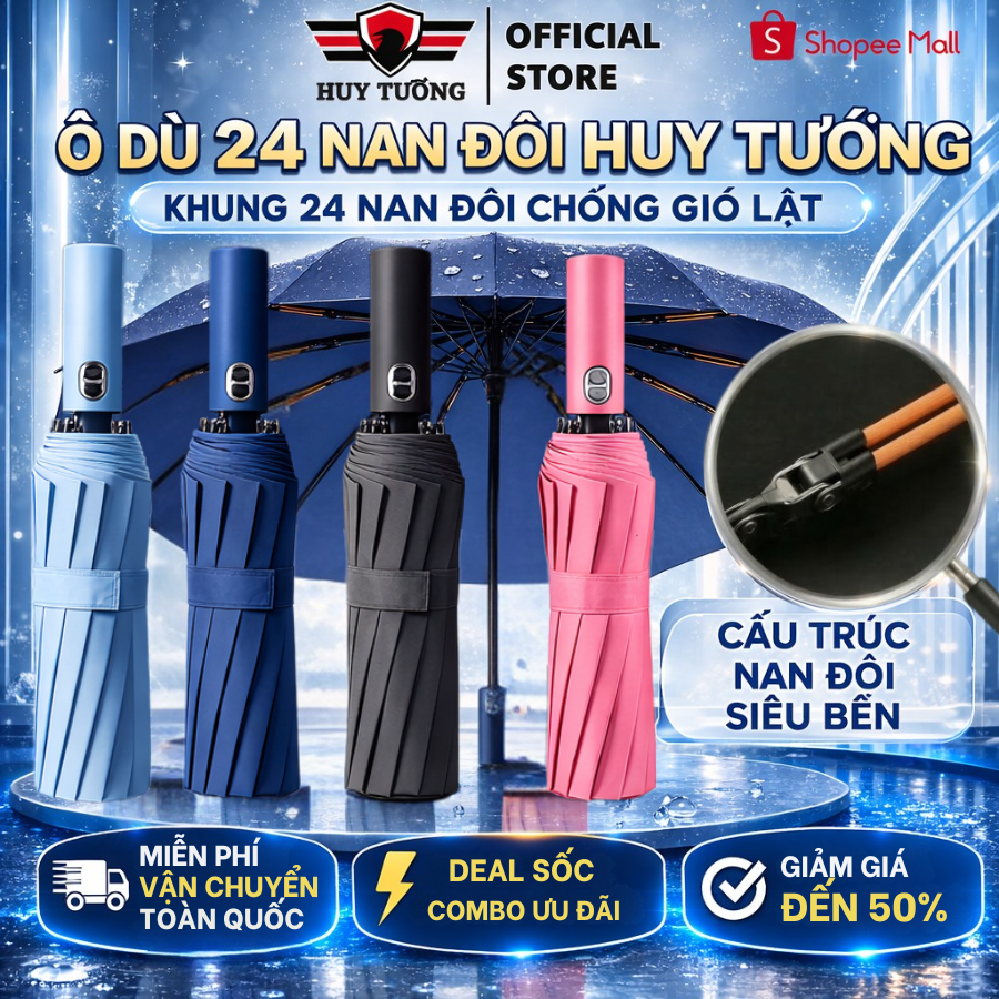 Dù 24 Nan Huy Tưởng Chất Liệu Polyester Chống Thấm Đường Kính 105cm | BigBuy360 - bigbuy360.vn
