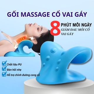 Homee.cok Gối Massage Cổ Vai Gáy Công Thái Học – Gối Kéo Giãn Cổ, Thiết Kế Cong Ôm Cổ, Dễ Sử Dụng